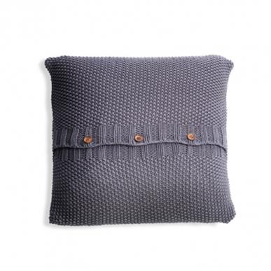 Moss Stitch Charcoal Grey Cushion