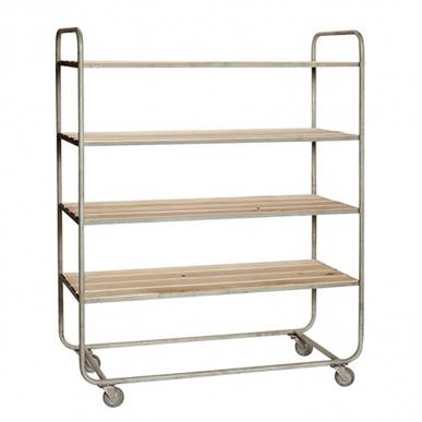 Oak Trolley Shelving