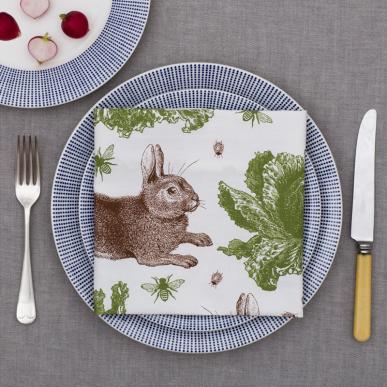 Rabbit & Cabbage Napkin -  Box Set of 4