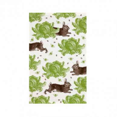 Rabbit & Cabbage Tea Towel