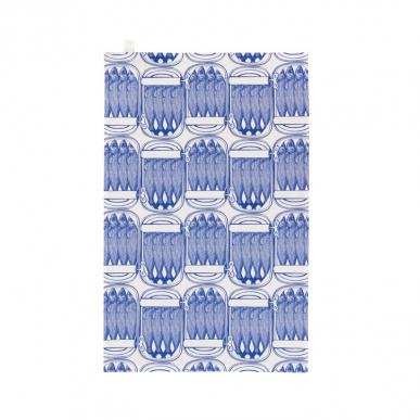 Delf Blue Sardine Tin Tea Towel